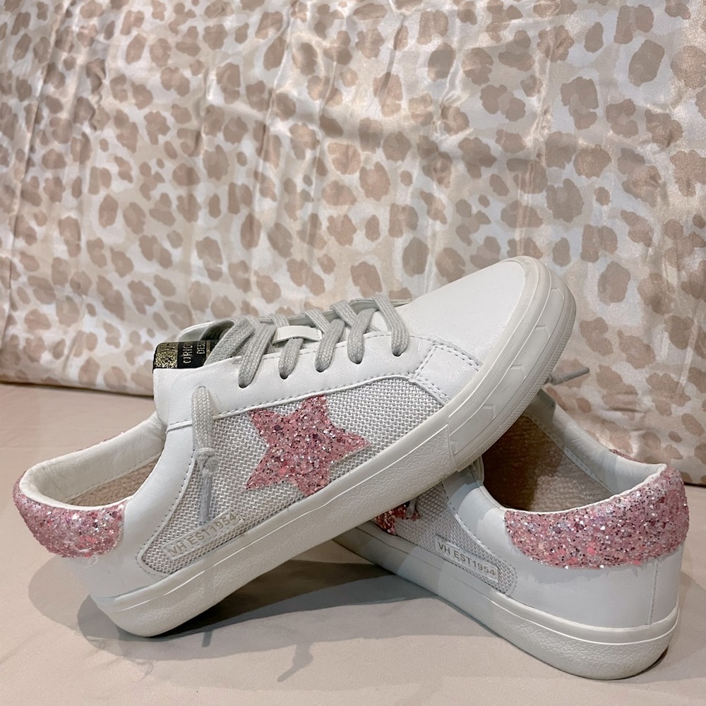 Vintage Havana white/pink sparkle sneakers